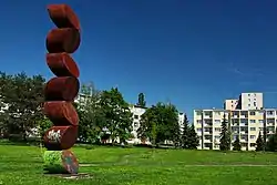 Park and sculpture  at a housing estate in Košice-Západ