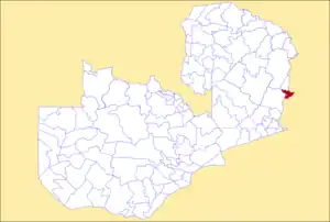 District location in Zambia