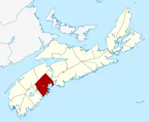 Location of Lunenburg County, Nova Scotia