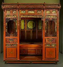 Chinese canopy bed; late 19th or early 20th century; carved lacquered and gilded wood; Montreal Museum of Fine Arts (Montreal, Canada)