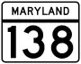 Maryland Route 138 marker