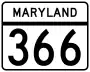 Maryland Route 366 marker