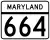 Maryland Route 664 marker