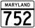 Maryland Route 752 marker