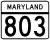 Maryland Route 803 marker