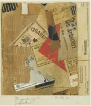 Schwitters, Merz-drawing 85, Zig-Zag Red, 1920, collage