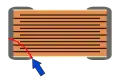 Standard MLCC chip, short circuit possible if ceramic breaks due to mechanical stress