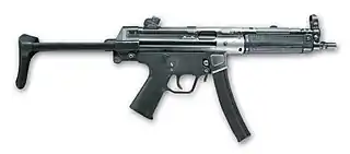 The Heckler & Koch MP5, a submachine gun.