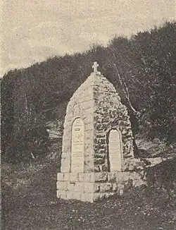 The monument of the Battle of Mečkin Kamen built by the Bulgarian authorities during the First World War.