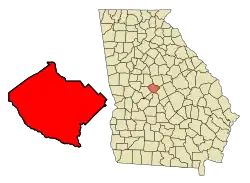 Location within Bibb County