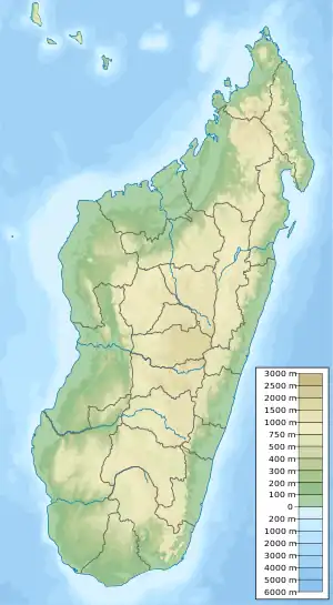 Map showing the location of Andasibe-Mantadia National Park