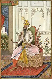 Maharaja Ranjit Singh of the Sikh Empire with a long beard