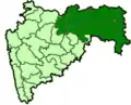 Vidarbha region in Dark green