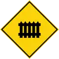 Gated railroad crossing ahead