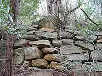 Stonework on southern road to former causeway.