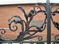 Scotch Thistle wrought iron gate and foundation stone laid 1905