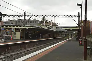 Northbound view from Malvern platform 4 facing towards platforms 1–3