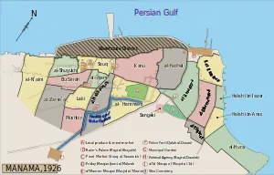 Image 24Map of Manama in 1926. (from History of Bahrain)