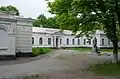 Private manor in Sedniv, in front is a Shevchenko monument