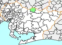 Location of Obara in Aichi Prefecture