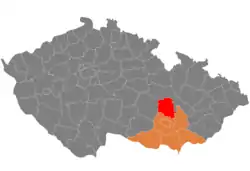 Location in the South Moravian Region within the Czech Republic