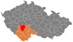 Location in the South Bohemian Region within the Czech Republic