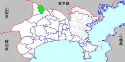 Location of Sagamiko in Kanagawa Prefecture