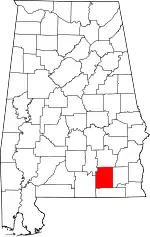 State map highlighting Coffee County