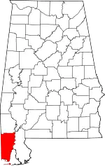 State map highlighting Mobile County