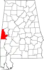 State map highlighting Sumter County