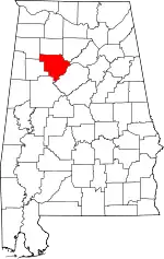 State map highlighting Walker County