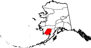 State map highlighting Dillingham Census Area