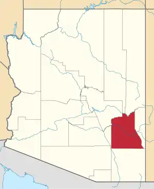 Map of Arizona highlighting Graham County