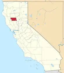 State map highlighting Glenn County