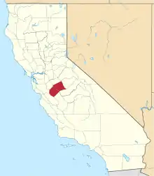 State map highlighting Merced County