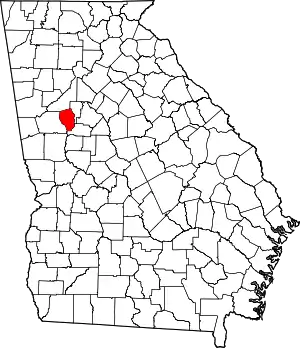 Map of Georgia highlighting Fayette County