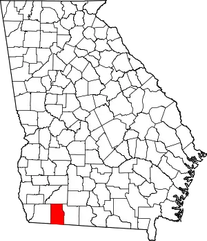 Map of Georgia highlighting Grady County