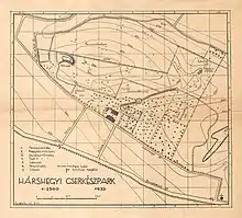 Map of Hárshegy Training Park (The Hungarian Gilwell Park 1927–1948)