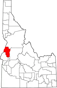 State map highlighting Adams County