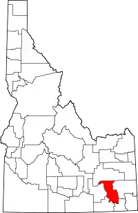 State map highlighting Bannock County