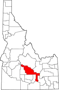 State map highlighting Blaine County