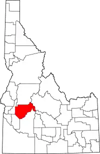 State map highlighting Boise County