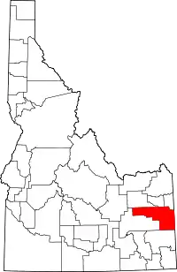 State map highlighting Bonneville County