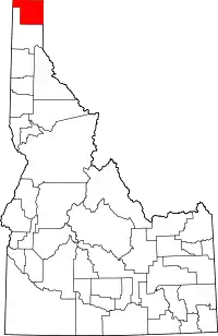 State map highlighting Boundary County