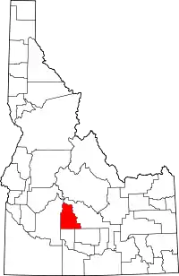 State map highlighting Camas County