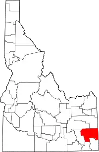 State map highlighting Caribou County