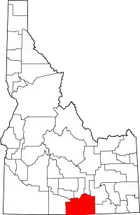 State map highlighting Cassia County