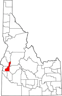 State map highlighting Gem County