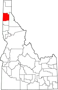 State map highlighting Kootenai County