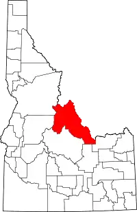 State map highlighting Lemhi County